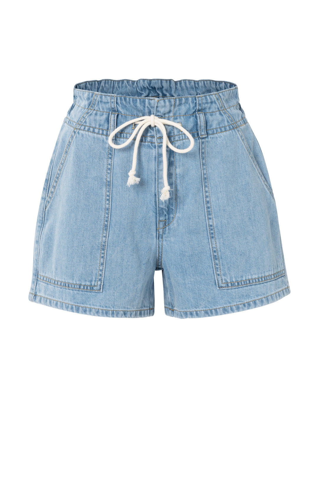 High Waist Cargo Denim Short
