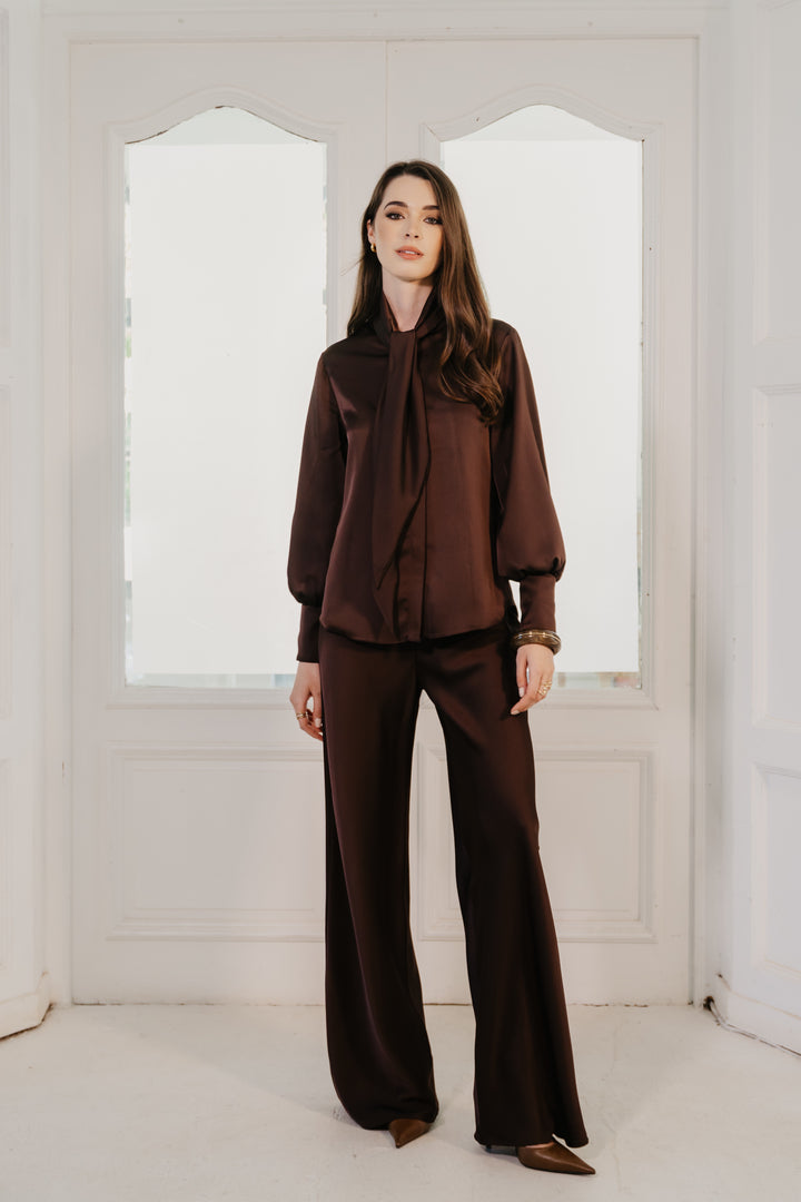 Lumiere Satin Wide Leg Pants