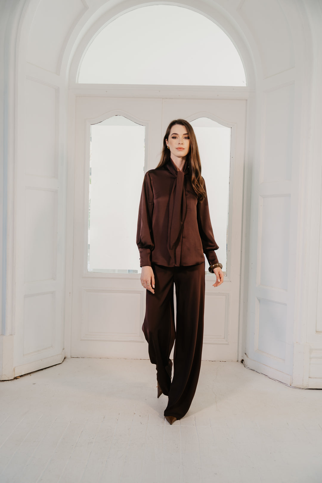 Lumiere Satin Wide Leg Pants