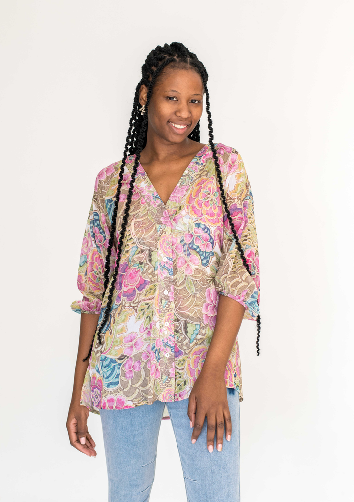 Neilina Button  Blouse
