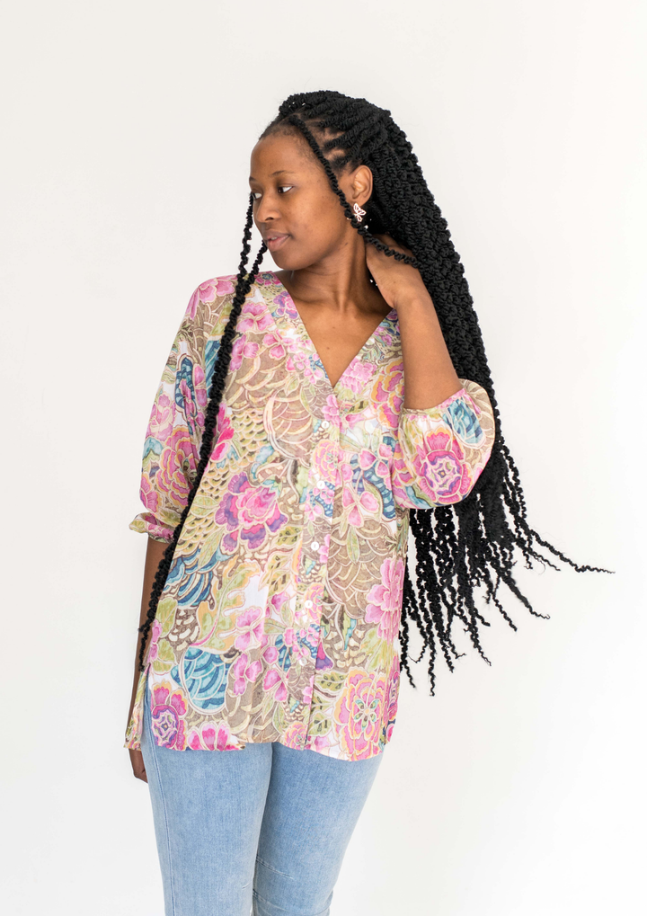 Neilina Button  Blouse