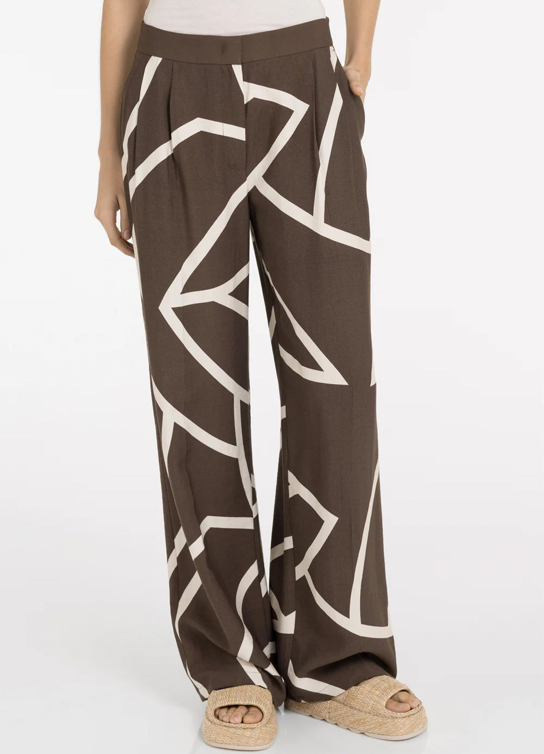 Printed Woven Wide Leg Pants