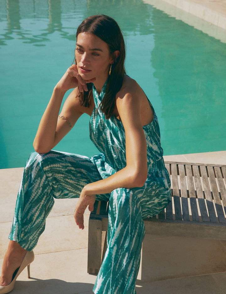 High-Waisted Printed Pants