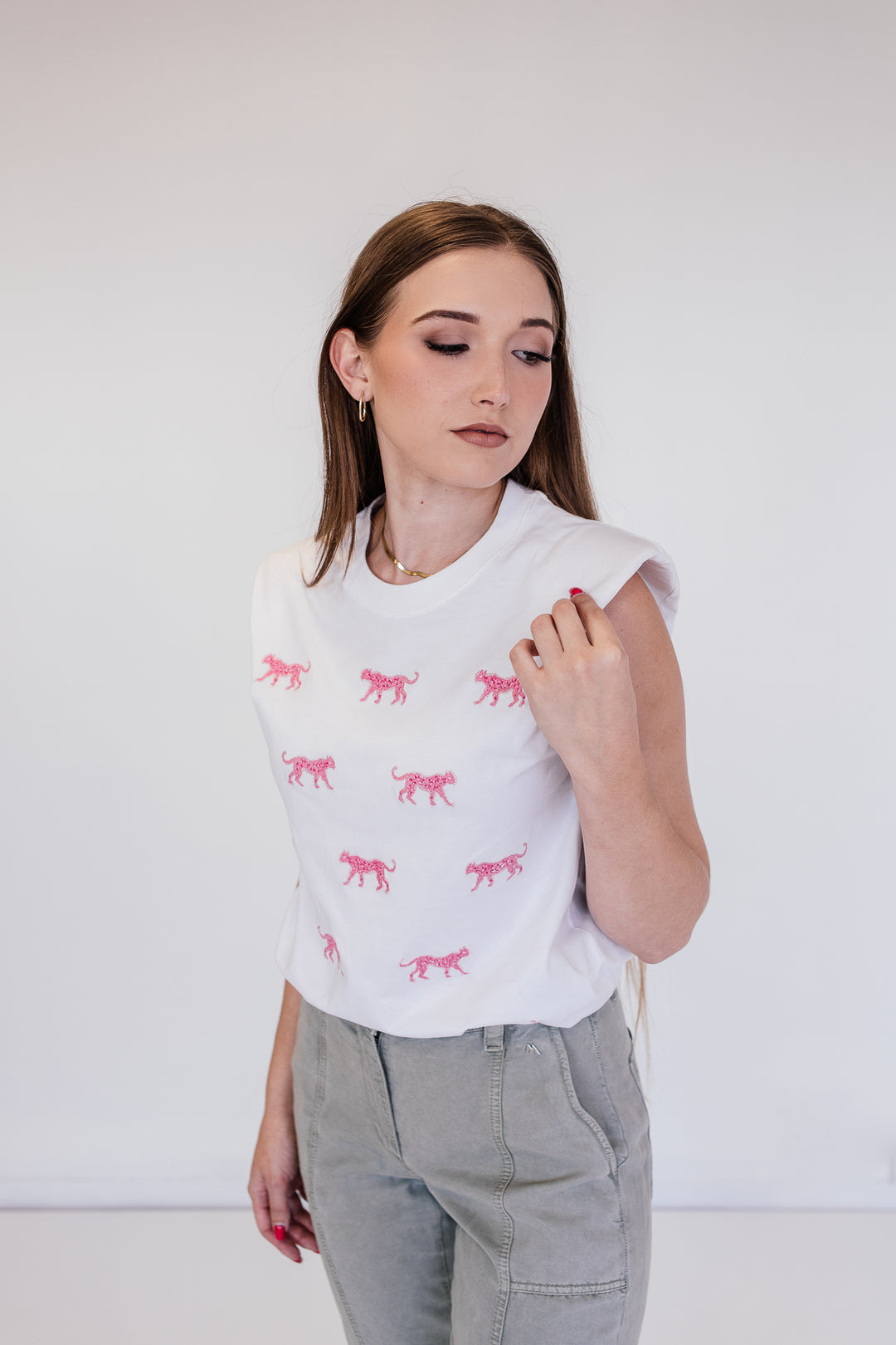 Cheetah Shoulder Pad T-shirt