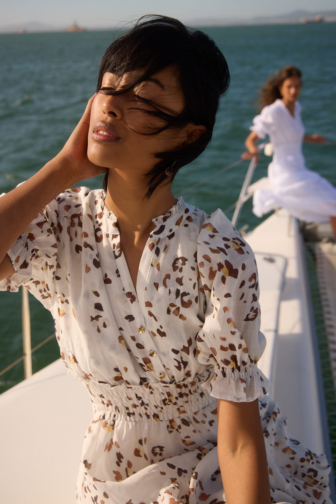 Izrahh Painted Linen Dress