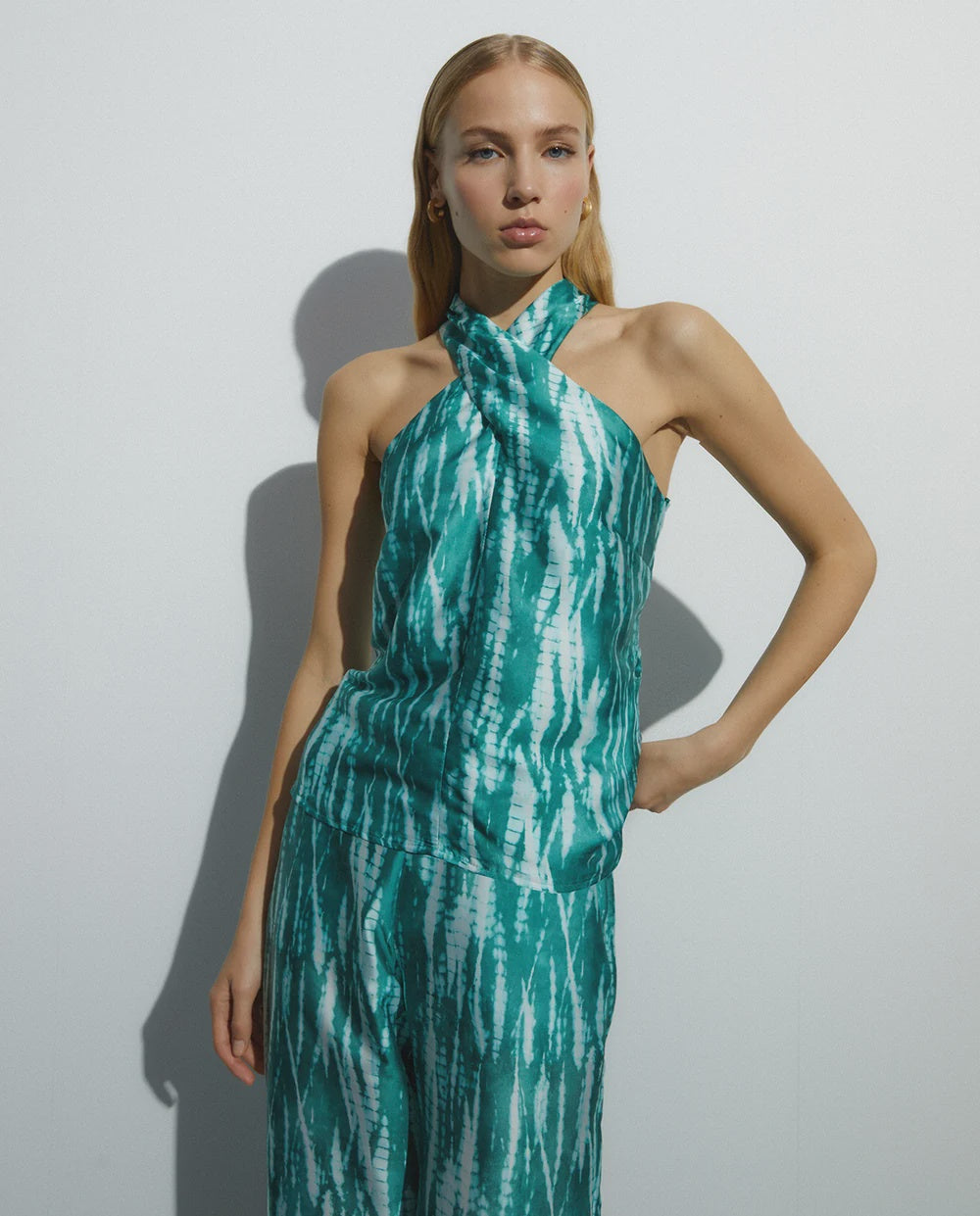 Halter-neck Printed Top