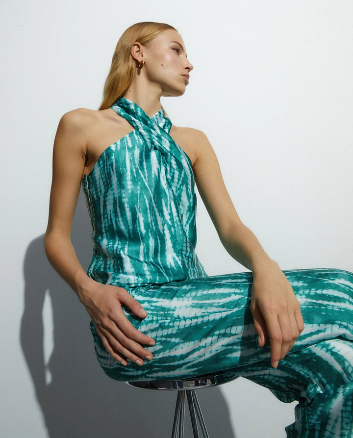 Halter-neck Printed Top