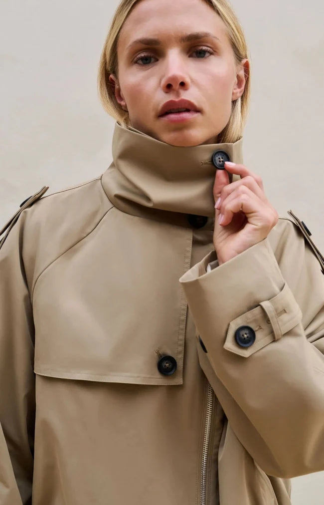 Short Woven Trenchcoat Bomber
