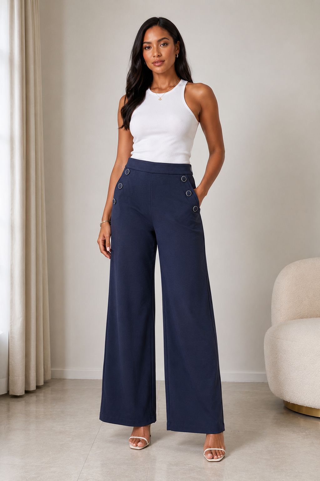 High Waist Wide Leg Pants