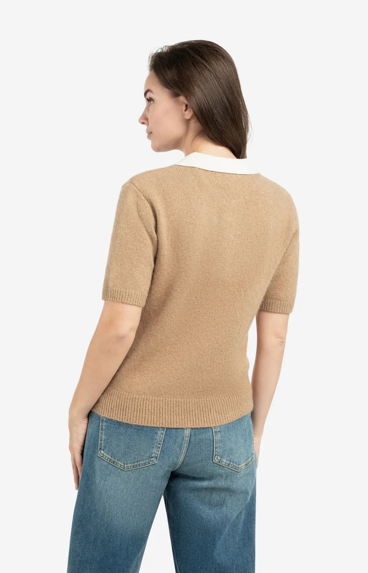 Short Sleeve Collar Sweater