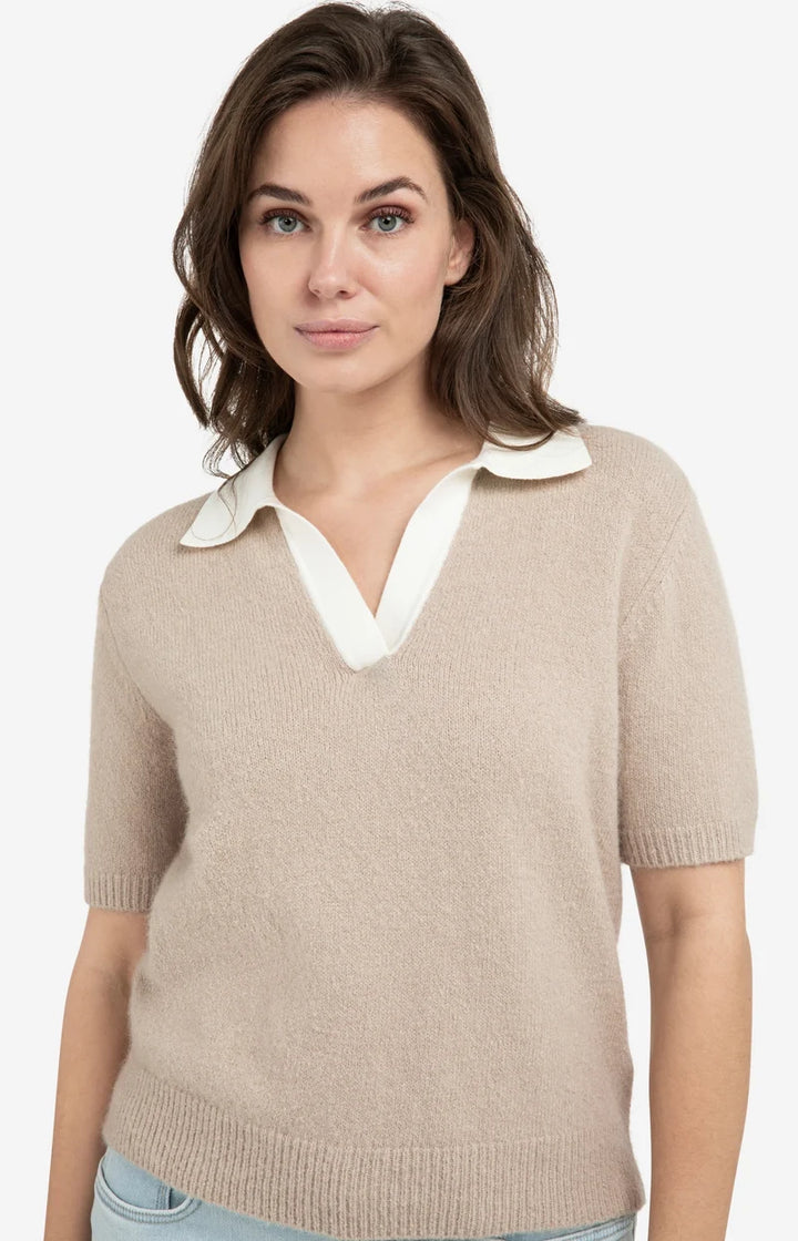 Short Sleeve Collar Sweater