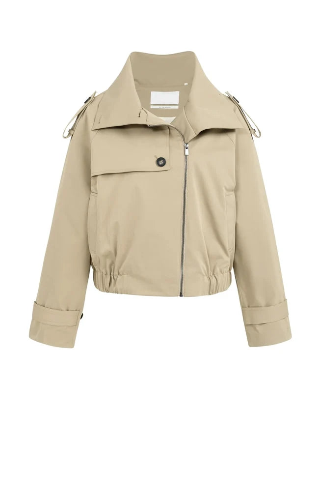 Short Woven Trenchcoat Bomber