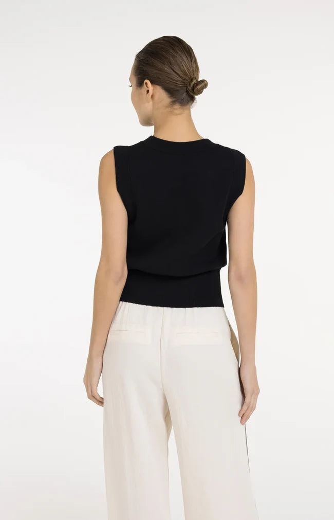 Buttoned Sleeveless Cardigan
